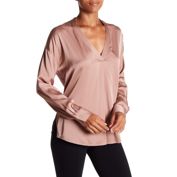 Vince Tops - Vince || Crossover Silk Blend V-Neck Blouse